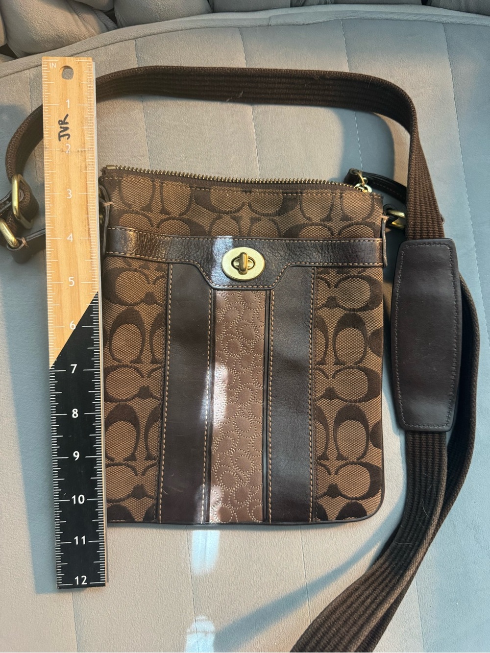 Coach Brown Signature Canvas Messenger Crossbody with Dark Brown Trim - Picture 3 of 7